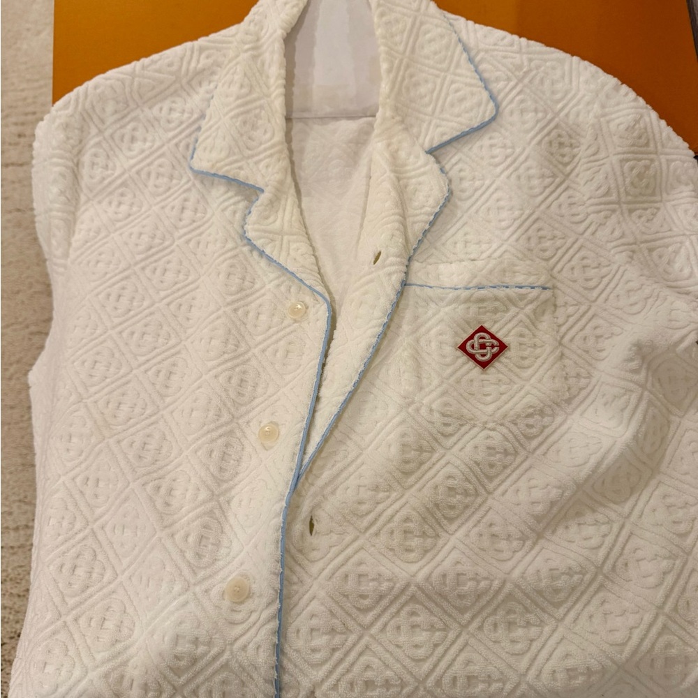 Casablanca monogram toweling camp shirt